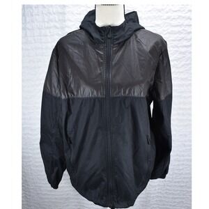 MINI Cooper Mens Black Hooded Windbreaker Jacket Full Zip Size Small